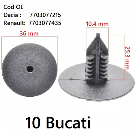 Set 10 bucati bumbi fixare carenaj Dacia Renault 7703077215 7703077435 [2]