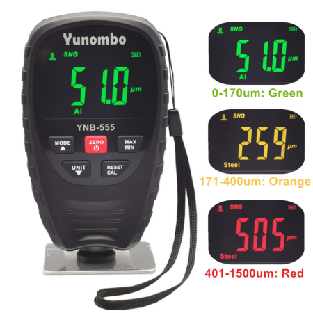 Tester grosime strat de vopsea - Tester profesional strat de vopsea - interval 0-1800 µm, rezolutie 0.05mm, YNB-555 Yunombo