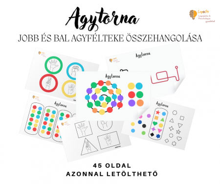 Megvásárolható segédanyagok - Agytorna- jobb és bal agyfélteke összehangolása