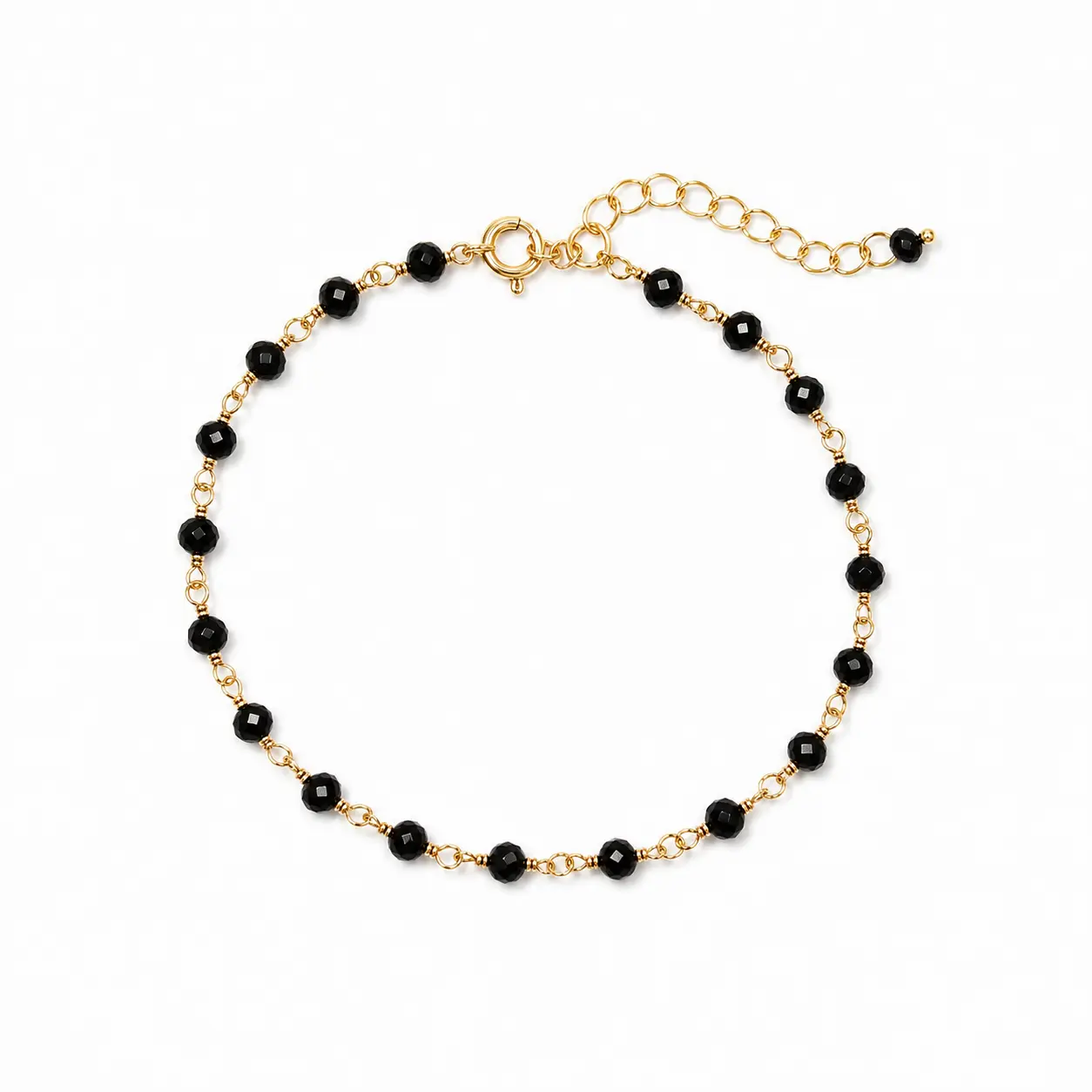 Bratara din argint placat cu aur cu spinel negru [2]