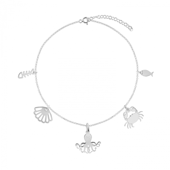 Bratara de picior din argint, Ocean Creatures 2 [2]
