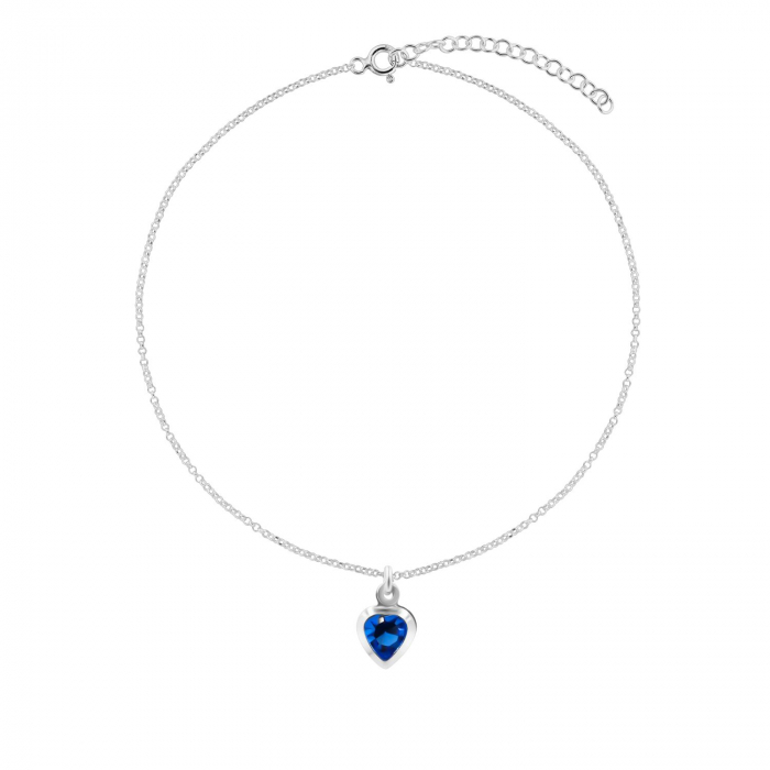 Bratara de picior de argint, cristal Saphire Blue [2]