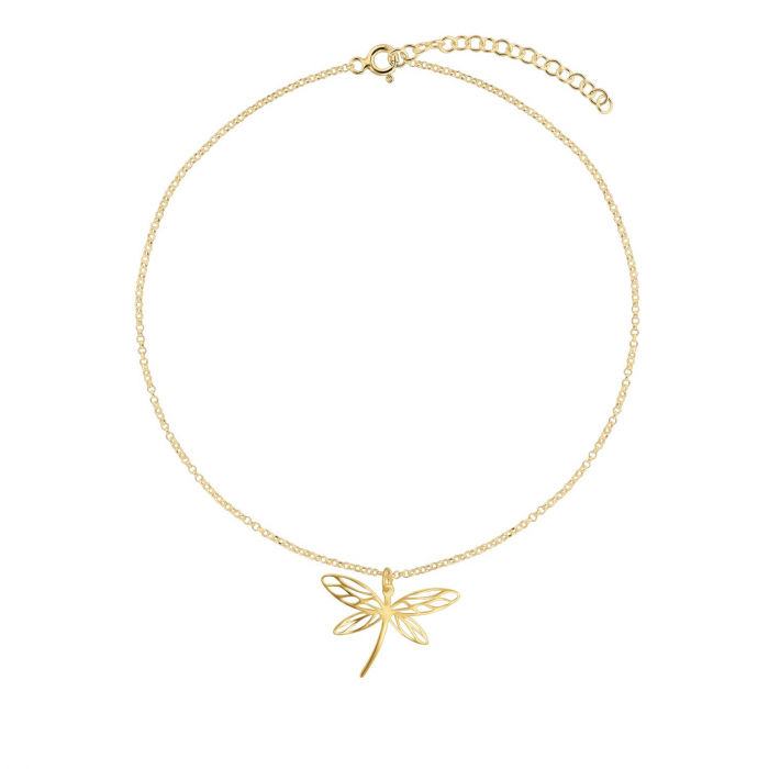 Bratara de picior din argint placat cu aur, Dragonfly [2]