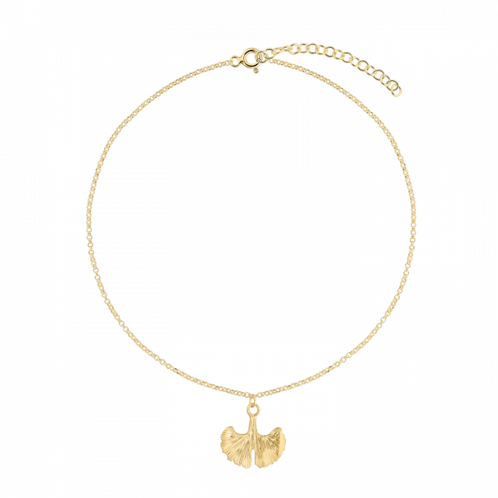 Bratara din argint placat cu aur, frunza gingko biloba, 19 - 24 cm [1]