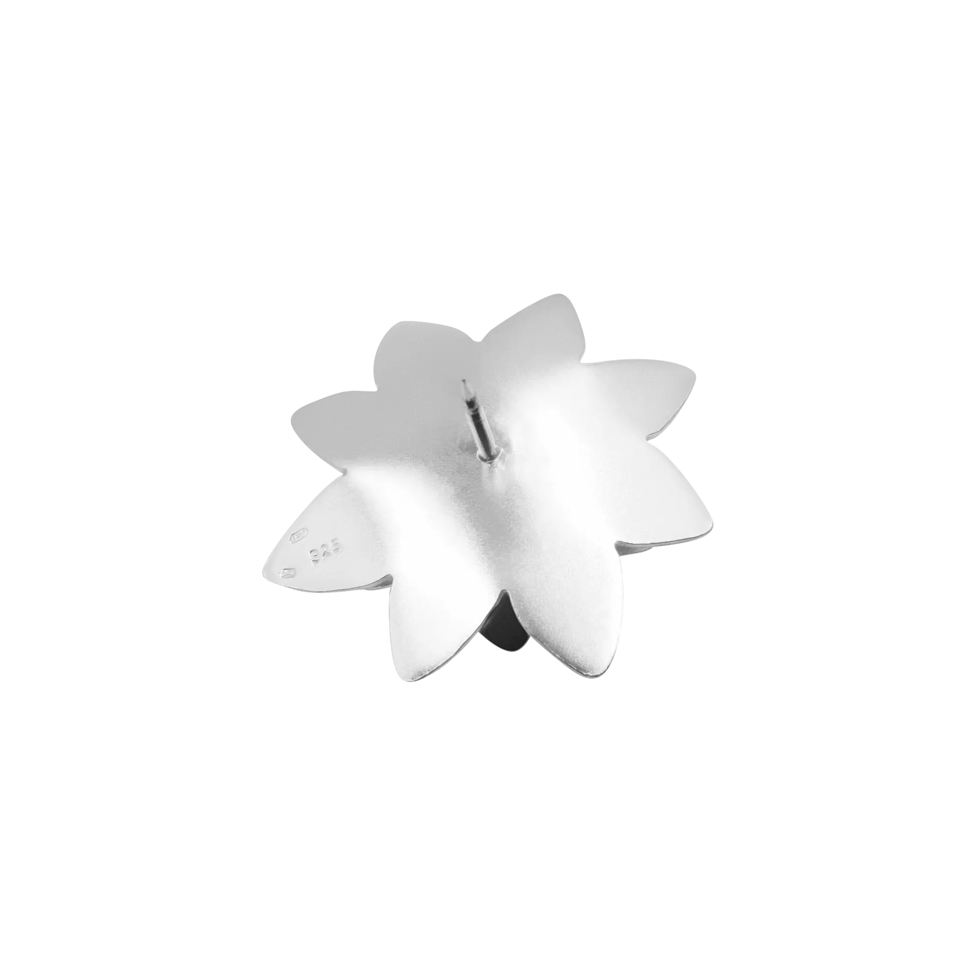 Brosa pin din argint, nufar cu rubin [2]