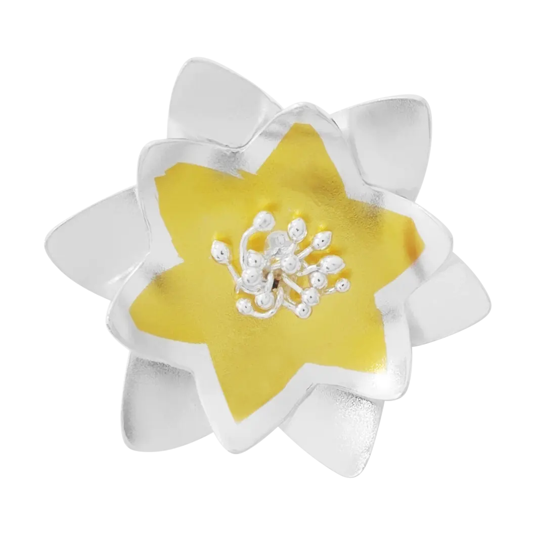 Brosa floare din argint, keum boo [3]