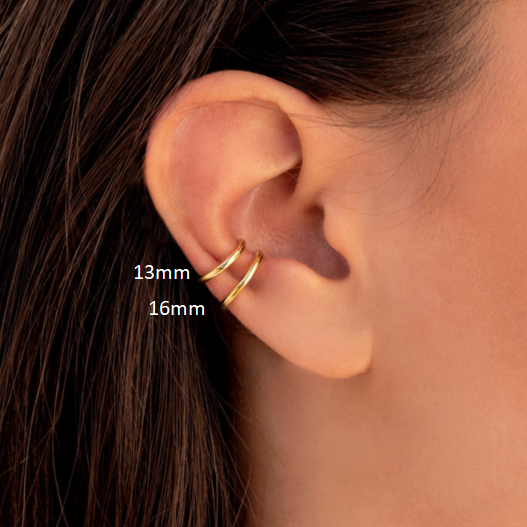 Cercei din argint placat cu aur, ear cuff 1.3 cm [2]