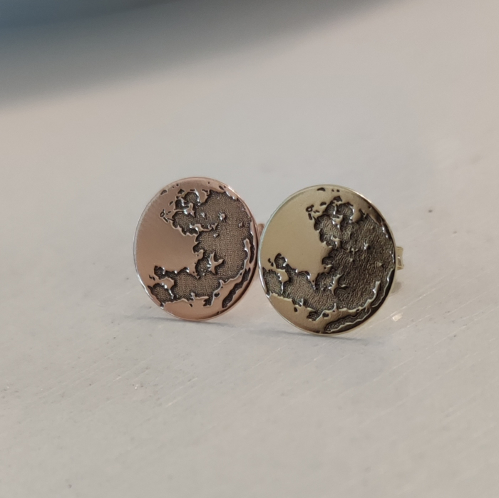 Cercei luna plina, argint 925 placat cu aur roz [2]