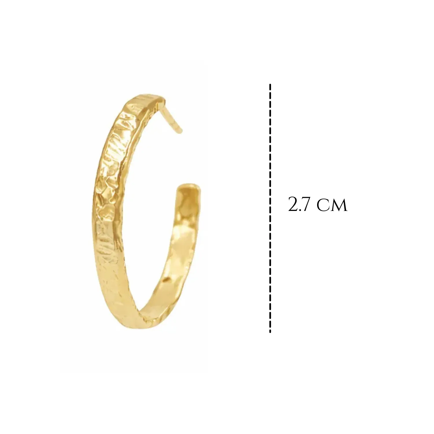 Cercei rotunzi din argint placat cu aur, finisaj texturat [2]