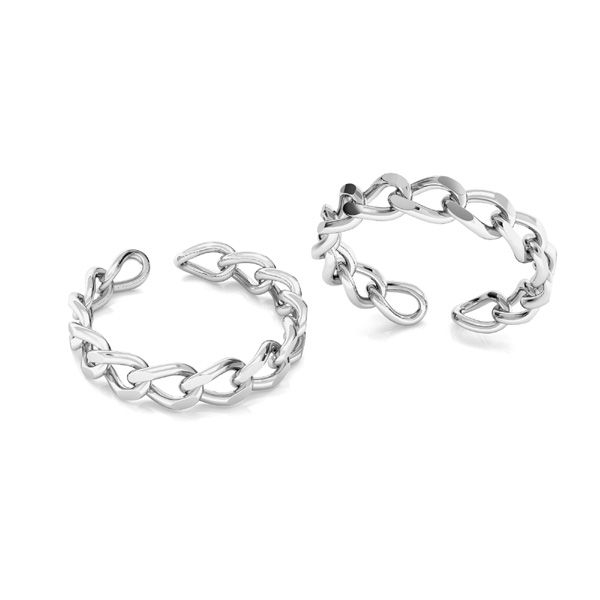 Inel Chain Ring din argint 925, placat cu platina, reglabil [2]