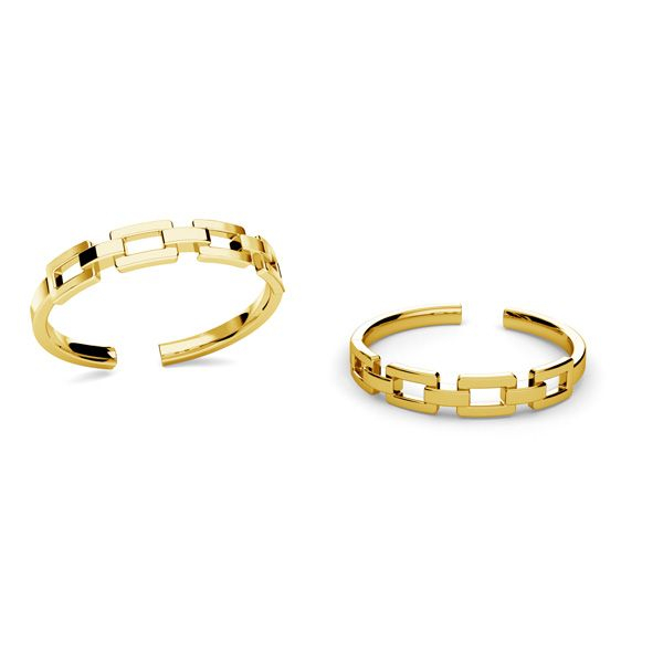 Inel Linked Chain Ring din argint 925 placat cu aur de 18K, reglabil [3]