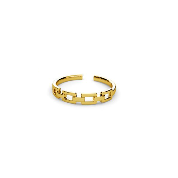Inel Linked Chain Ring din argint 925 placat cu aur de 18K, reglabil [2]