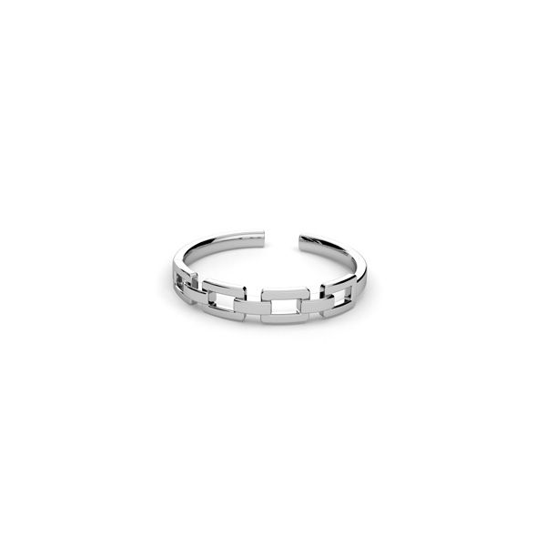 Inel Linked Chain Ring din argint 925 placat cu platina, reglabil [2]