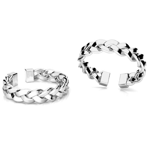 Inel Woven Ring din argint 925 placat cu platina, reglabil [3]