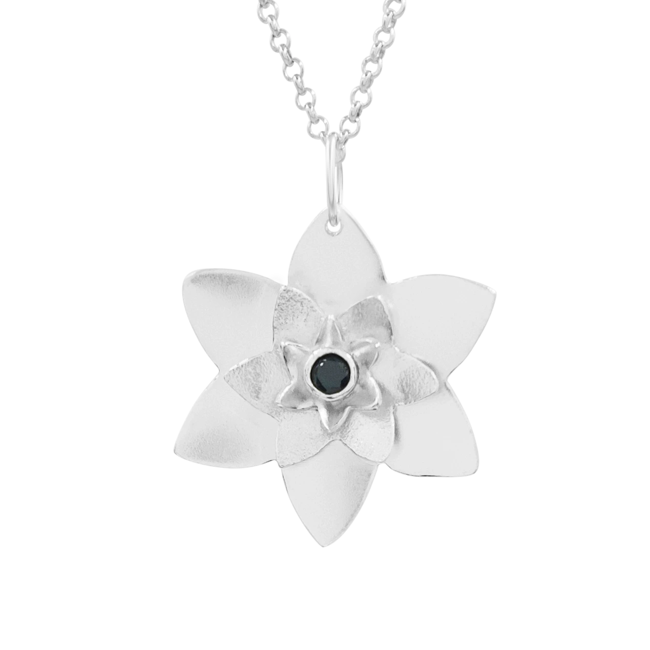 Pandantiv din argint, lotus cu piatra zirconiu [2]