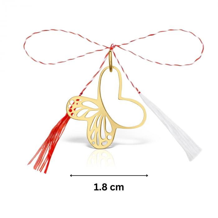 Pandantiv martisor din argint aurit, fluturas decupat [2]