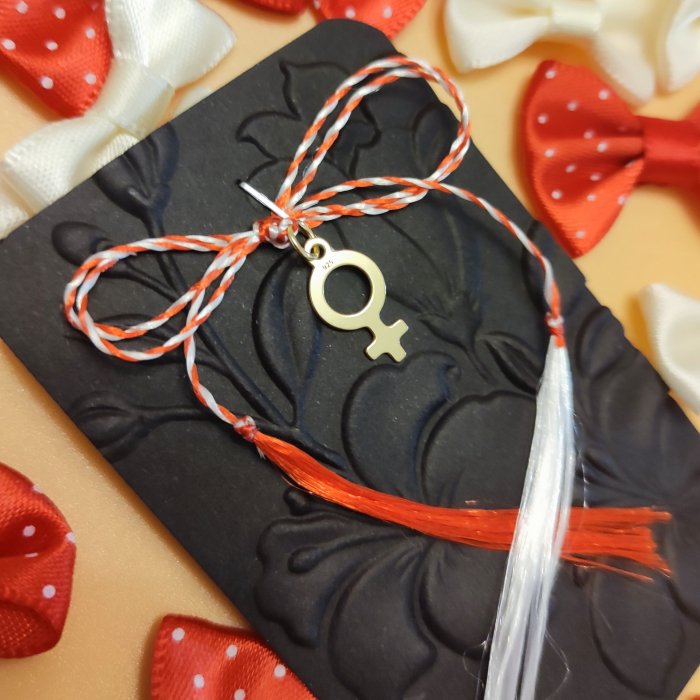 Pandantiv martisor din argint aurit, simbol Venus, ambalaj inclus [2]
