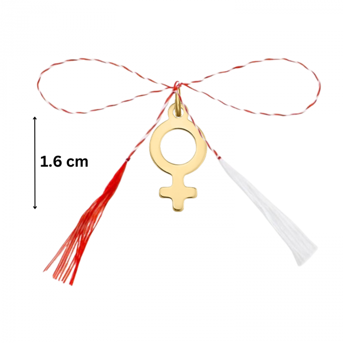 Pandantiv martisor din argint aurit, simbol Venus, ambalaj inclus [4]