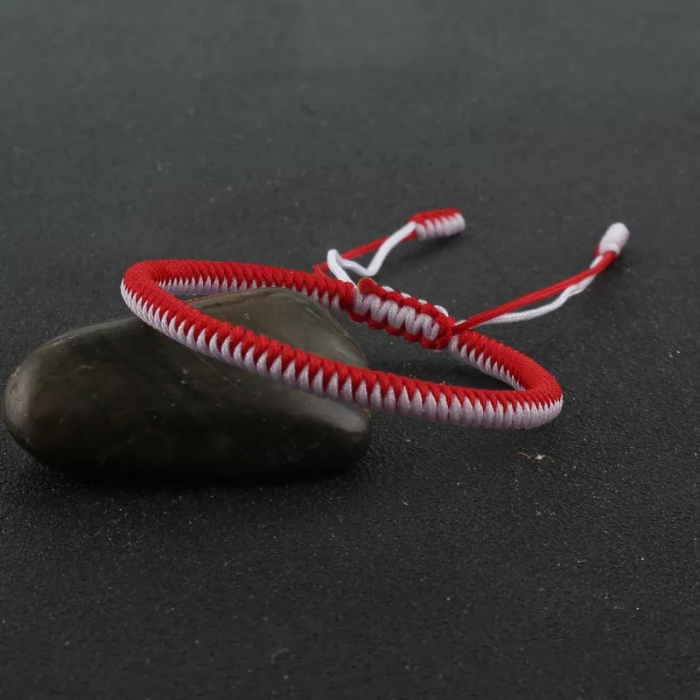 Set 6 bratari impletite din snur alb si rosu, pentru martisor [5]