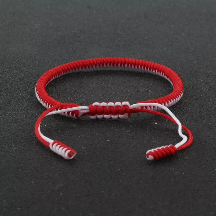 Set 6 bratari impletite din snur alb si rosu, pentru martisor [6]