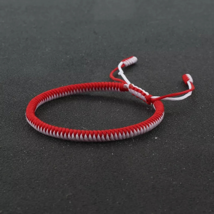 Set 6 bratari impletite din snur alb si rosu, pentru martisor [3]