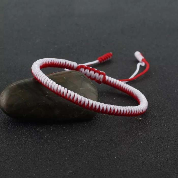 Set 6 bratari impletite din snur alb si rosu, pentru martisor [2]
