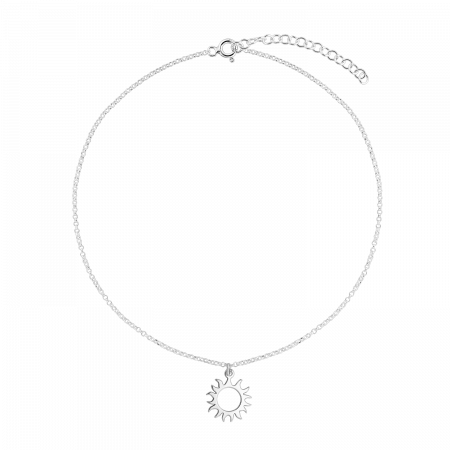Bratari de picior - Bratara de picior din argint, charm soare, 22-27 cm