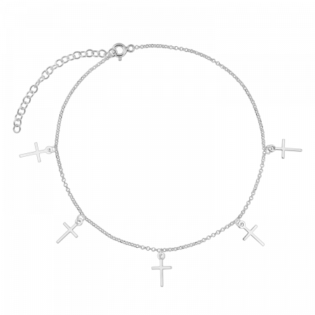 Bratari lantisor - Bratara din argint, cruciulite, 15-19 cm