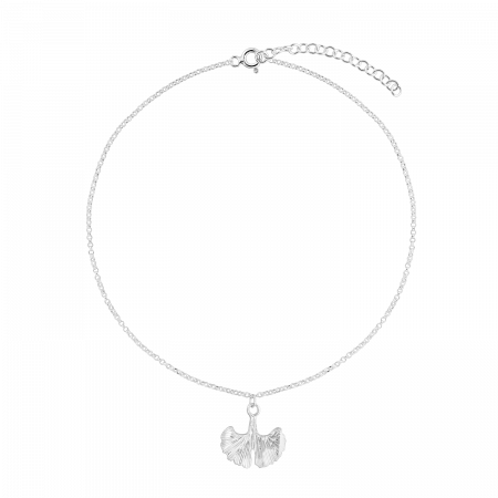 Bratari lantisor - Bratara din argint, frunza gingko biloba, 15 - 19 cm