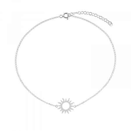 Bratari de picior - Bratara de picior din argint, soare, 22-27 cm