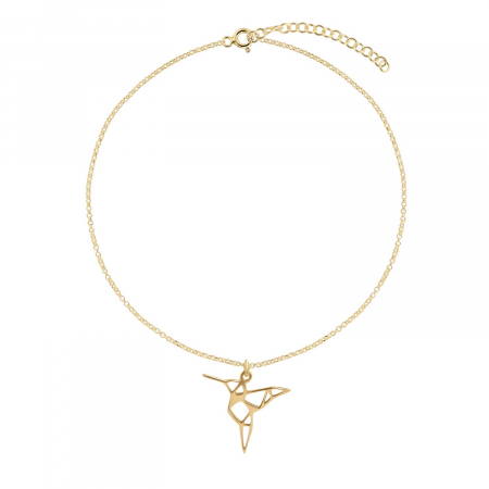 Bratari de picior - Bratara de picior din argint placat cu aur, Colibri
