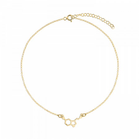 Bratari de picior - Bratara de picior din argint placat cu aur, serotonina, 22-27 cm