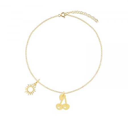 Bratara de picior din argint placat cu aur, Sun and Cherries [1]