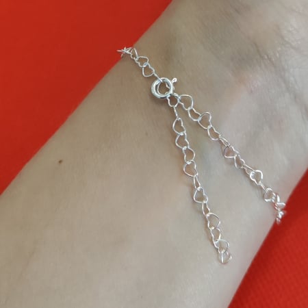 Bratara din argint, lant inimioare, 19 cm [1]