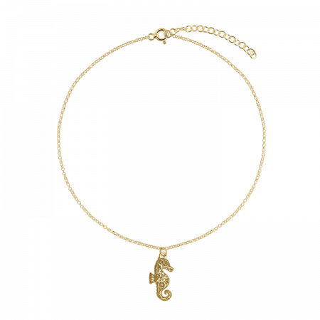 Bratari lantisor - Bratara din argint placat cu aur, calut de mare Mandala, 15 - 19 cm