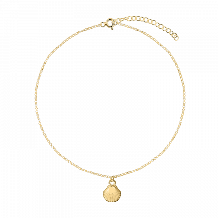 Bratari lantisor - Bratara din argint placat cu aur, scoica, 15-19 cm