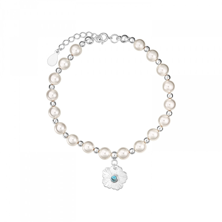 Colectii - Bratara din perle, argint si aquamarin, Blooming Lolit