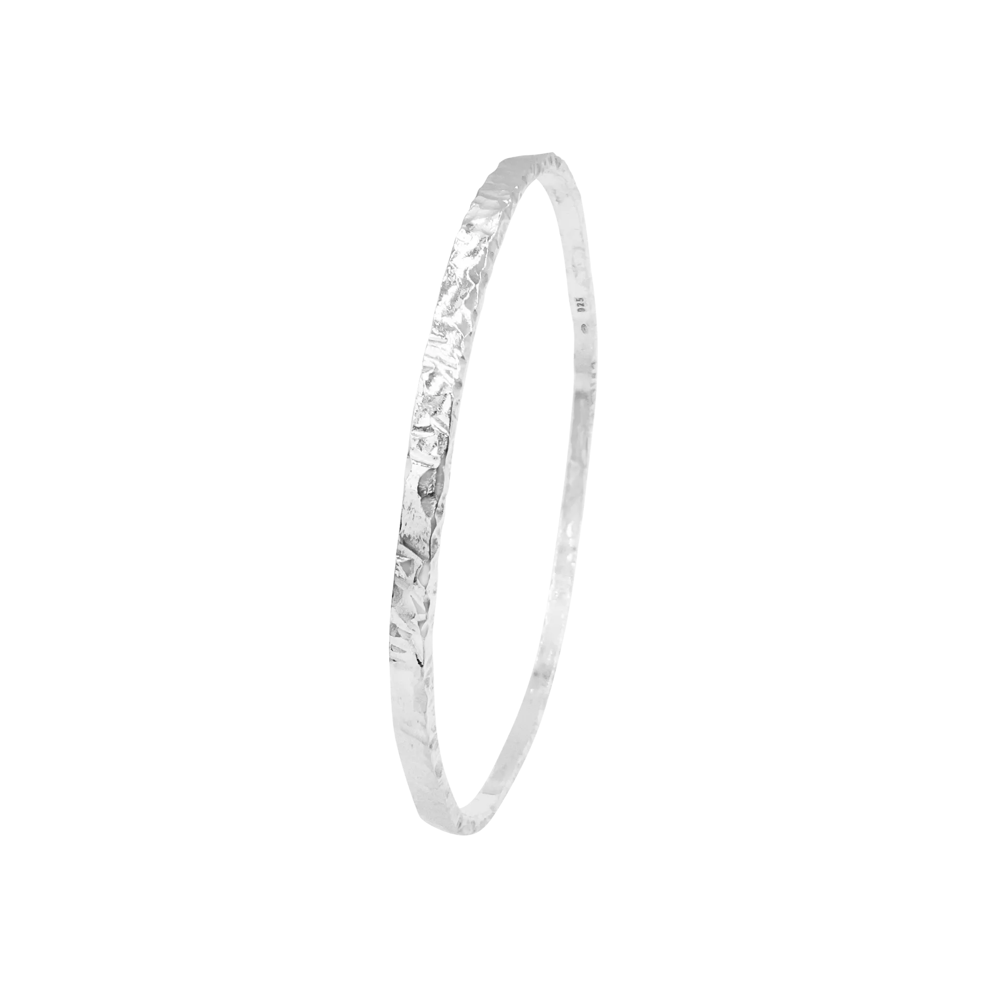 Bratari fixe (bangle) - Bratara fixa din argint, texturata cu ciocanul