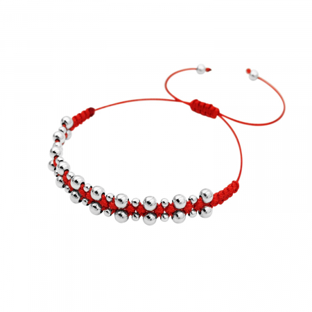 Bratari - Bratara impletita cu margele din argint, Silver Bubbles