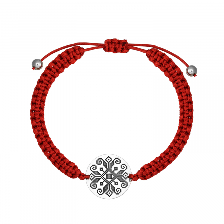 Bratari - Bratara impletita cu banut din argint, motiv traditional Colul Morii