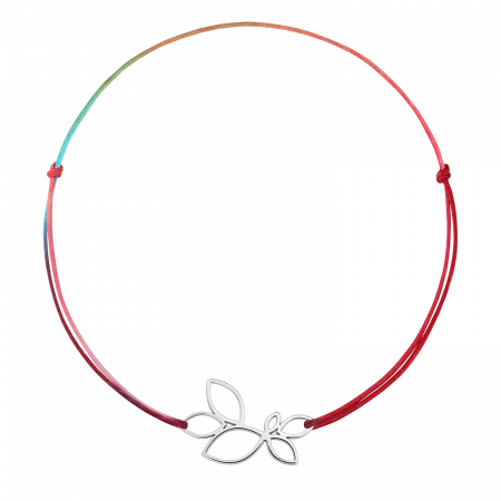 Bratari de picior - Bratara pentru picior din snur multicolor, crenguta din argint