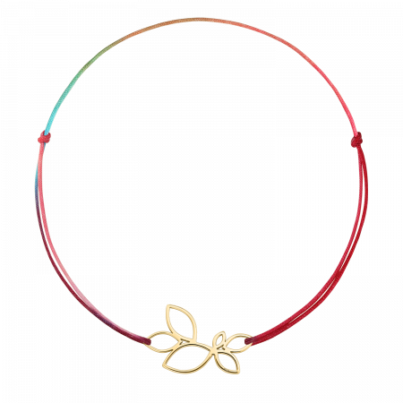 Bratari de picior - Bratara pentru picior din snur multicolor, crenguta din argint aurit