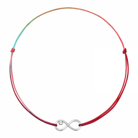 Bratari de picior - Bratara pentru picior din snur multicolor, infinit din argint