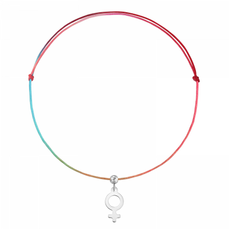 Bratari de picior - Bratara pentru picior din snur multicolor, simbol Venus din argint
