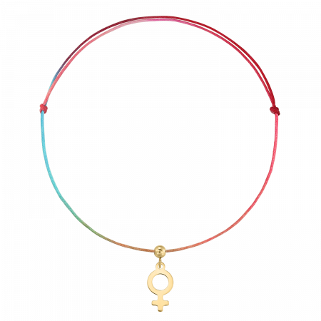 Bratari de picior - Bratara pentru picior din snur multicolor, simbol Venus din argint aurit