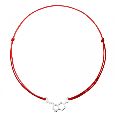Bratari snur - Bratara snur rosu, formula chimica serotonina, argint