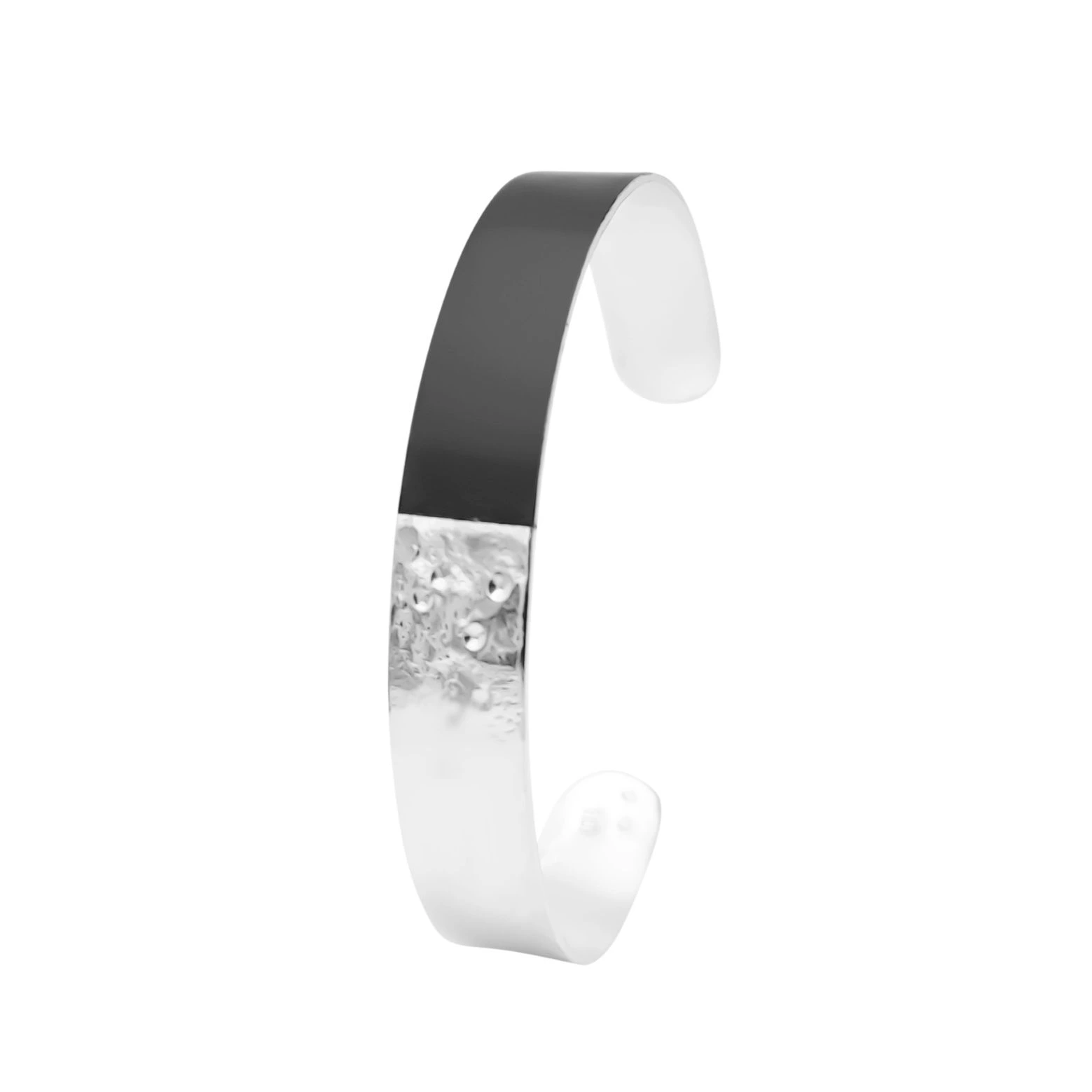 Bratari fixe (bangle) - Bratara cuff din argint pur, Half Moon Lolit