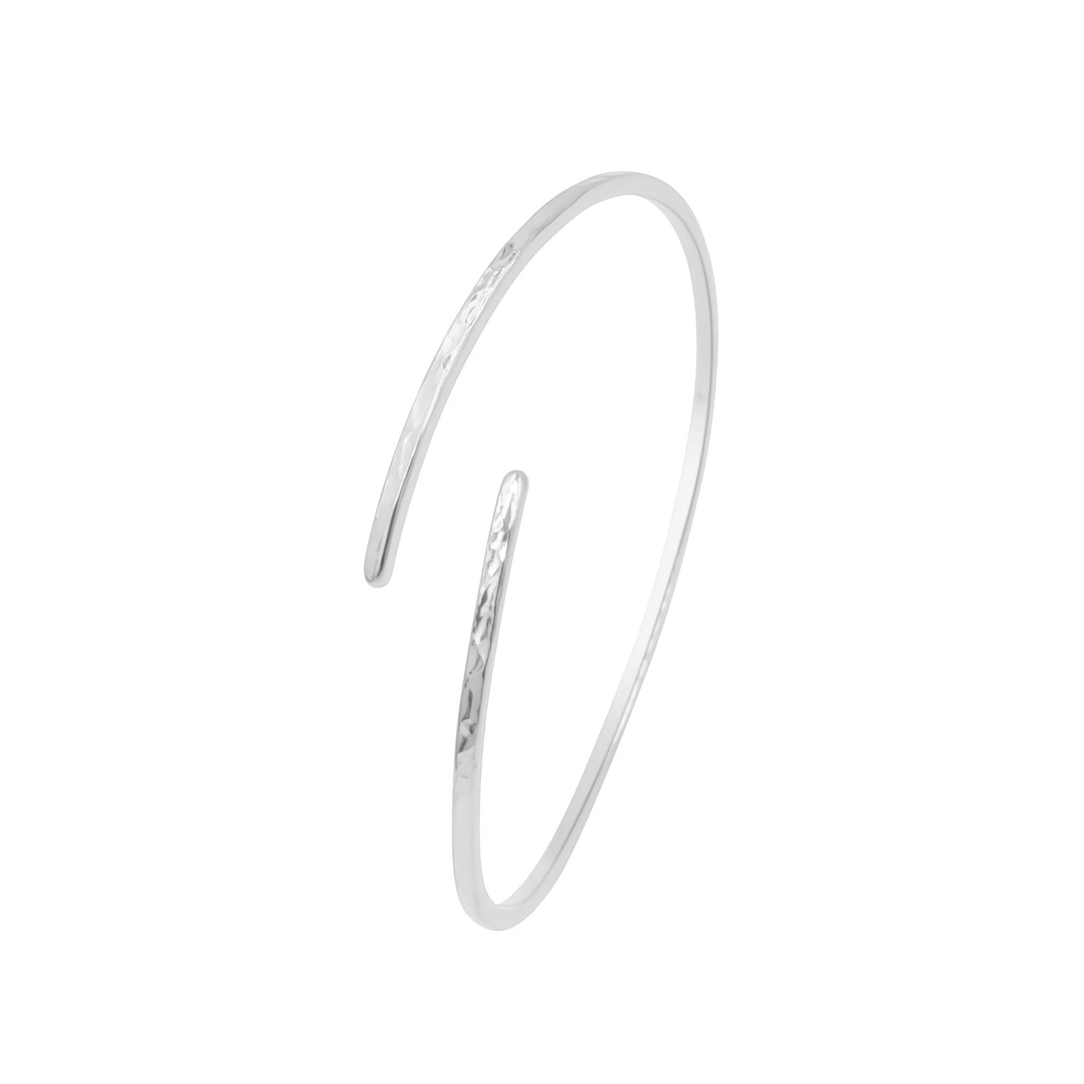 Minimalist - Bratara tip bangle reglabila, texturata, argint 925