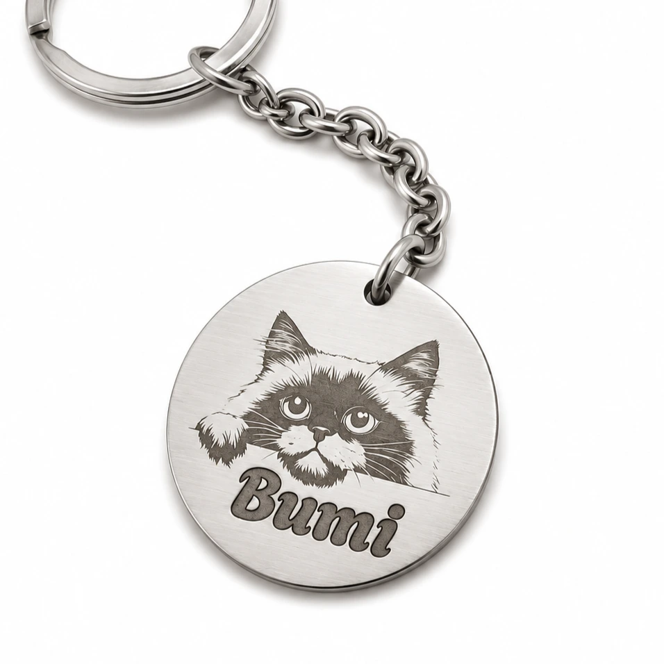 Accesorii - pentru Pudi - Pandantiv personalizat din inox, fotogravura