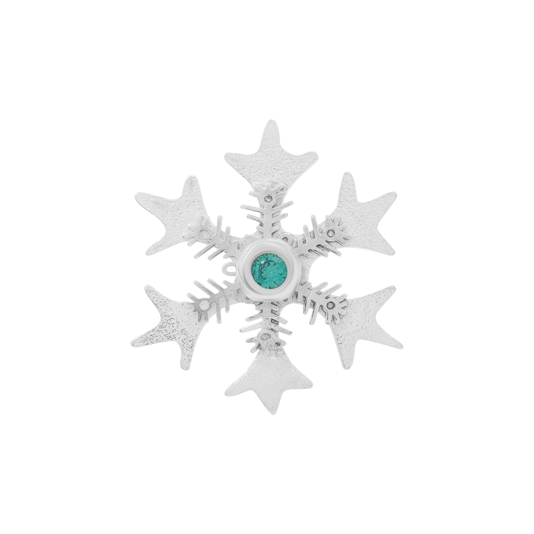 Brose - Brosa din argint, fulg cu piatra zirconiu turcoaz